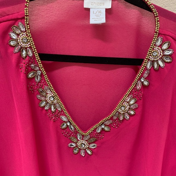 Elegant Dark Pink Blouse - Picture 5 of 6